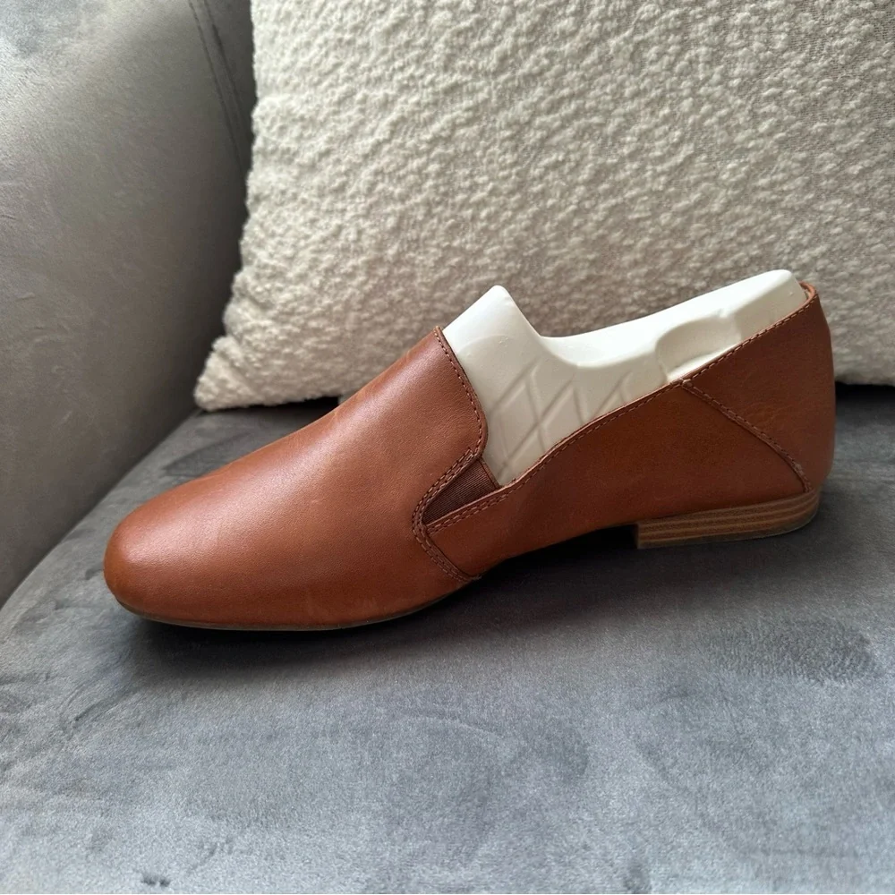 Earth Origins Ryanne Brown Leather Slip-On Loafers Womens US 9 Wide Comfort